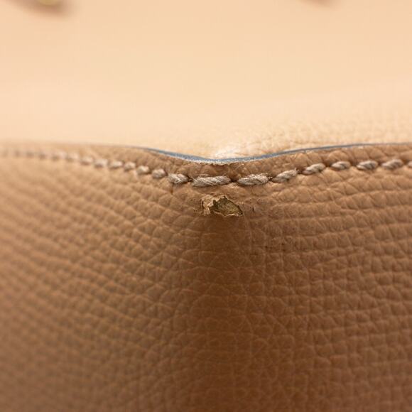 1.8k$ Burberry Light Camel XL Grainy Leather Haymarket Check Tote Purse Bag - Picture 13 of 16
